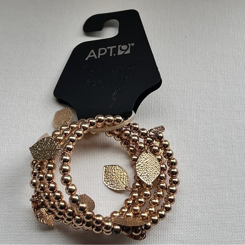 APT.9 Goldtone Wrap Wrist  Statement Gold Fashion Leaf Bracelet NWT